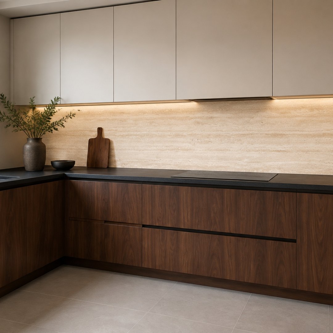 AL Traventino Beige Marble & Stone Kitchen Tiles - My Home Studio
